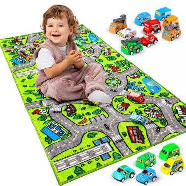 Imagem de Carpet Playmat Amy & Delle City Life com 14 carros Pull Back