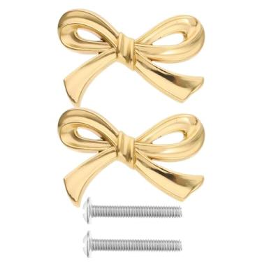 Imagem de Puxadores de arco de latão para cômoda, puxadores de armário dourados elegantes, conjunto de 2, ideais para portas, cômodas, armários de vinho e estantes de livros