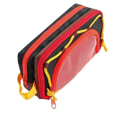 Imagem de Estojo para lápis, estação portátil, tecido de grande capacidade, laranja/vermelho