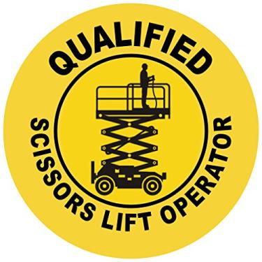 Imagem de Qualified Scissors Lift Operator 2 Hard Hat Etiquetas Capacete Vinil Adesivos Decalques Refletivos