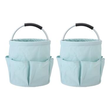 Imagem de Generic Bolsa Dobrável para Ferramentas de Jardim, Cesta de Piquenique Dobrável Com 6 Bolsos Pequenos 17L (Azul claro)