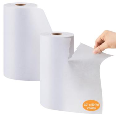 Imagem de Geosar Estabilizador de bordado com 300 folhas/2 rolos, peso médio de 51 g para suporte de costura manual de máquina (25,4 cm x 50 m, 2 rolos)