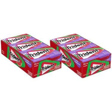 Imagem de Kit Chiclete Trident Duradouro Melância 2 Display, Melancia