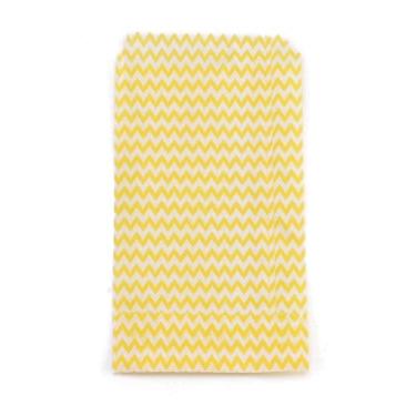 Imagem de 100 peças de sacos de papel kraft com padrão de onda amarela, sacos de armazenamento retangulares sem alças para compras, joias, decorações, armazenamento, embalagem de embrulho de presente de dia dos