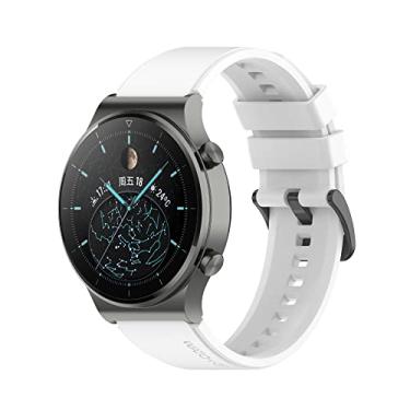 Imagem de ONECM Pulseira de relógio inteligente de 22 mm para Huawei GT 2 Pro pulseiras de pulso de silicone para Xiaomi GTR 47mm GTR2 2e (Cor: Branco, Tamanho: Para Amazfit GTR 2)