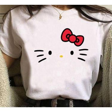 Imagem de Camiseta Hello Kitty Aesthetic, Branco, M babylook