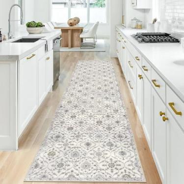 Imagem de KILOCOCO Tapete de corredor de 6 x 25 cm, tapete marroquino lavável para corredor de entrada, tapete de corredor de cozinha com estampa de destaque, 3 metros, antiderrapante, para banheiro,