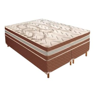 Imagem de Cama Box King 42x193x203cm com Colchão Super King Molas Ensacadas 30x1