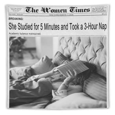 Imagem de Tapeçaria de parede com design de jornal moderno mulher confiante arte moderna preto branco decoração para apartamento tapeçaria de 152 x 152 cm