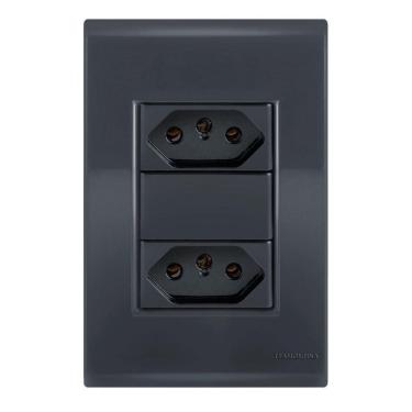 Imagem de Conj 1 Tomada 10A + 1 Tomada 20A - Tramontina Liz Grafite