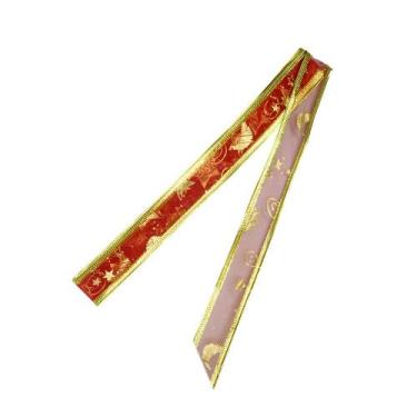 Imagem de Fita Decorativa Aramada de Natal para Laços e Presentes - 3 unid. -2,5