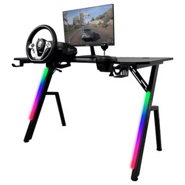 Imagem de Mesa Gamer Kalan illumi Escrivaninha Iluminação RGB Preta