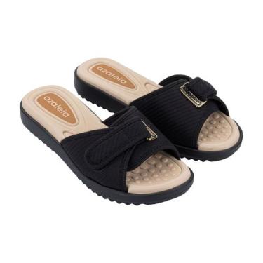 Imagem de Tamanco Chinelo Ortopédico Slide Ajustável Feminino Azaleia Preto / Be