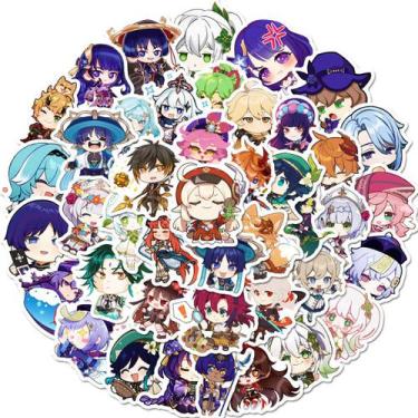 Imagem de Adesivos Genshins Impacts Anime Cartoon 50 unidades de PVC impermeável