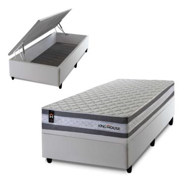 Imagem de Cama Box Baú Alpine 96x203 com Molas Ensacadas King House