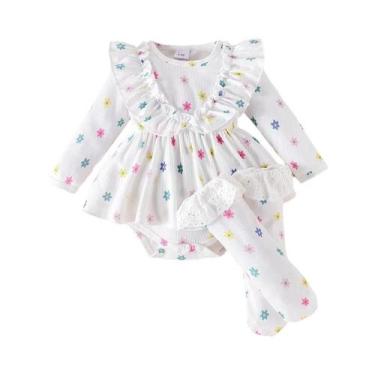Imagem de Conjunto De Roupas Para Bebê Menina Recém-Nascida 3 Peças Outono Com M
