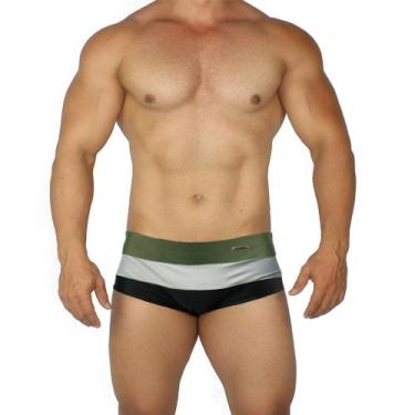 Imagem de Sunga Masculina Listrada Adulto Moda Praia Proteção Solar Uv50 - Hoggi
