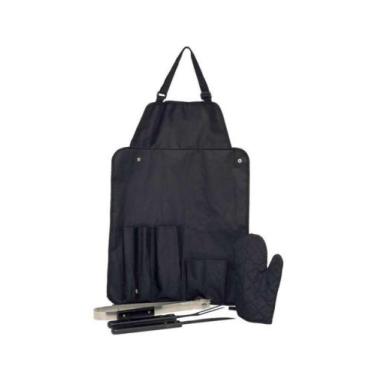 Imagem de Kit para Churrasco Churrasqueiro Avental Luva Garfo Pegador Faca - Win