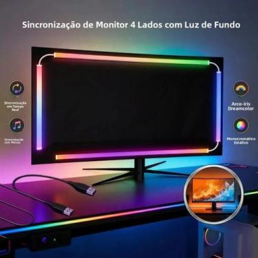 Imagem de Iluminação De Fundo RGBIC Para Monitor De PC 360 graus Luzes De Jogos 
