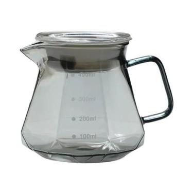 Imagem de Jarra De Café De Vidro Com Tampa Em Estilo Diamante Para Preparo De Ca