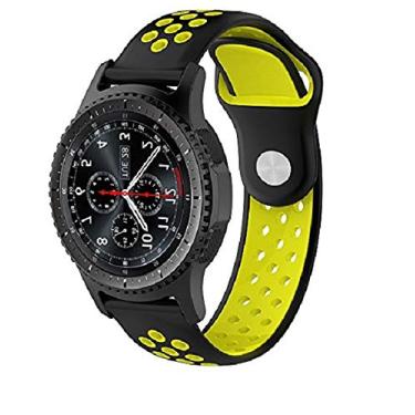 Imagem de Pulseira Silicone Amazfit Pace/Stratos/Gear S3-22mm preto/amarelo