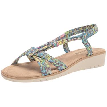 Imagem de Easy Street Sandália feminina Dana Wedge, Tecido Multi Leopardo, 7 X-Wide