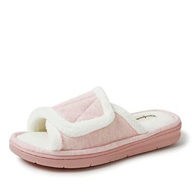 Imagem de Dearfoams Orla Pantufa Chinelo Pantufa Moletom Feminino Ajustável Espuma Viscoelástica Deslizante, Rosa, 34-40