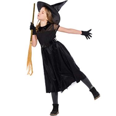 Imagem de Amosfun Fantasia de bruxa de Halloween Acessórios de vestido Decorações Roupa P, Preto, Large