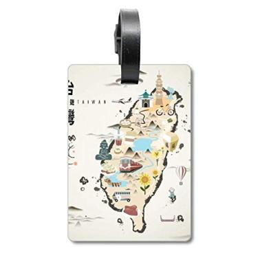Imagem de Mapa Taiwan Características de Viagem Mala Etiqueta Bagagem Cartão de Bagagem Scutcheon Etiqueta