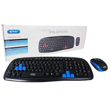 Imagem de Kit Teclado e Mouse wireless 2.4Ghz KP2028 (Azul)