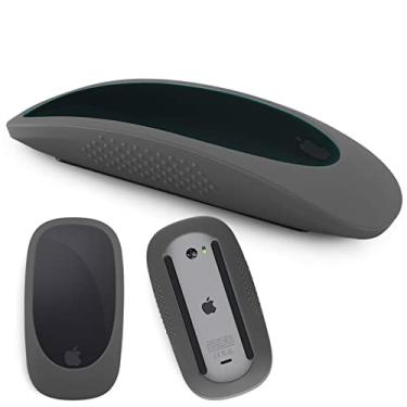 Imagem de Capa de mouse de silicone para Apple Magic Mouse I&ii capa para mouse iMac Apple Mouse 2 Skins, luva anti-queda para mouse (cinza escuro)