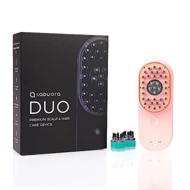 Imagem de Laduora Duo 4 em 1 Dispositivo de cuidados com o couro cabeludo e cabelo e conjunto de 2 cápsulas Boost Pod | Escova de massagem de couro cabeludo para cabelos mais lisos, mais grossos e saudáveis