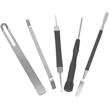 Imagem de Yootones Ferramenta de reparo de instrumento de sopro de madeira, 5 peças, gancho de mola para clarinete, ferramenta de orifício de som de almofada plana de cabeça dupla compatível com ferramenta de