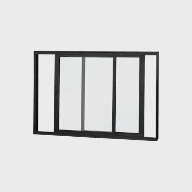 Imagem de Janela de Correr Abertura Dupla 2 Folhas Vidro Liso 100x200cm Espresso Esquadrias