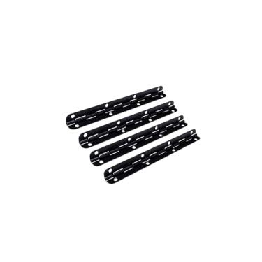 Imagem de QCAA Caixa de joias de madeira com dobradiça de piano pequena de 90 graus, armário de armário, 115 mm x 9 mm, preto fosco, feito em Taiwan, pacote com 4