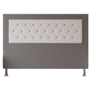 Imagem de Cabeceira King 1,95m Havana Suede Branco Cinza