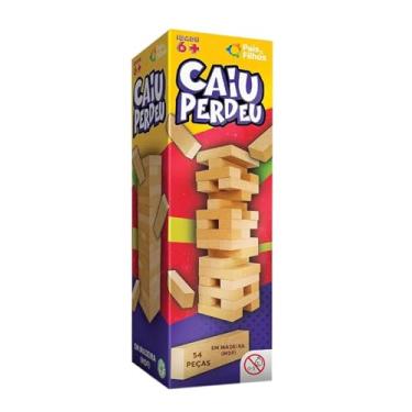 Imagem de Caiu Perdeu Jogo de Torre de Madeira, 54 Peças em MDF, Brinquedo Educativo para 6+ Anos