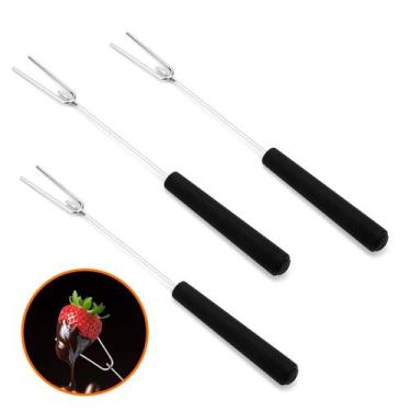 Imagem de 3 Garfos de Chocolate 2 Dentes Para Banhar Pão de Mel Bombom Frutas Do