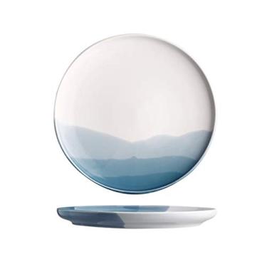 Imagem de Prato de serviço, disco, louça, prato de comida ocidental, cerâmica, japonês, doméstico, conjunto de pratos profundos para café da manhã, pratos de bife (cor: F)