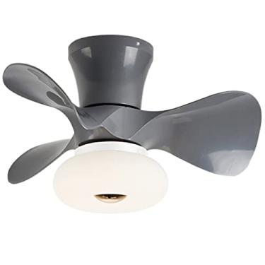Imagem de Ventiladores de teto com luzes e controle remoto silencioso mini led ventilador de teto regulável lustre 64W reversível ventilador de teto com temporizador de 6 velocidades com iluminação pa