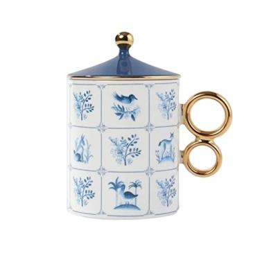 Imagem de GRFIT Caneca criativa pequena em forma de casa caneca de osso China caneca de leite com tampa copo de café personalizado caixa de presente caneca de café