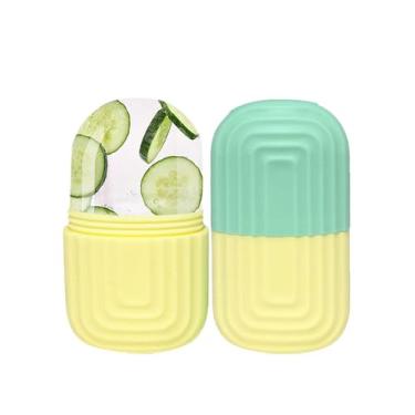 Imagem de Massageador de cubo de gelo para rosto, olhos e pescoço, condicionamento natural e cuidados com a pele, bolsas para os olhos, reduz a dor de enxaqueca, molde de gelo de silicone para massagem