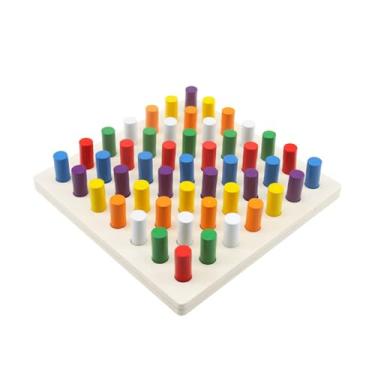 Imagem de HLS maoyi Brinquedo Educativo Montessori Treino Sensorial Cores Jogo Correspondência Inteligência Interpositor Dedos Madeira para Casa e Escola