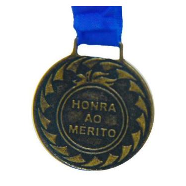 Imagem de Medalha de Bronze M30 Esportiva Honra ao Mérito Com Fita Azul Crespar