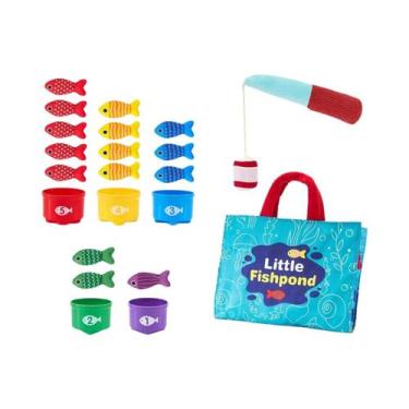 Imagem de Jogo De Pesca Montessori Em Tecido Para Crianças Pequenas, Copos Empil