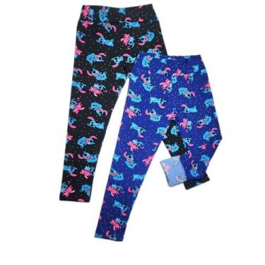 Imagem de Calça Legging Stitch Infantil  Suplex Flanelado, Conforto e Estilo - M