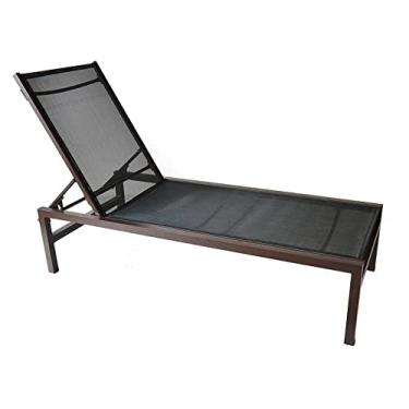 Imagem de Sarah Móveis - Chaise Espreguiçadeira para Piscina com Encosto Reclinável em Alumínio e Tela Sling