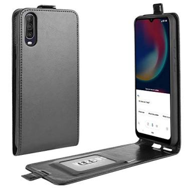 Imagem de YUNCHAO Caixa de telefone Para Wiko Exibir 4/4 Lite R64 Textura Única Caixa De Couro Vertical Vertical Caixa Com Slots De Cartão e Moldura De Fotos capa para celular