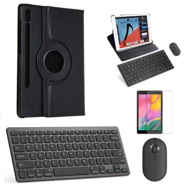 Imagem de Kit Capa 360 Preto / Teclado e Mouse preto e Película para Galaxy Tab 