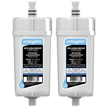 Imagem de Kit 02 Refil Acquabios Para Torneira Com Filtro Purificador de Água Bl